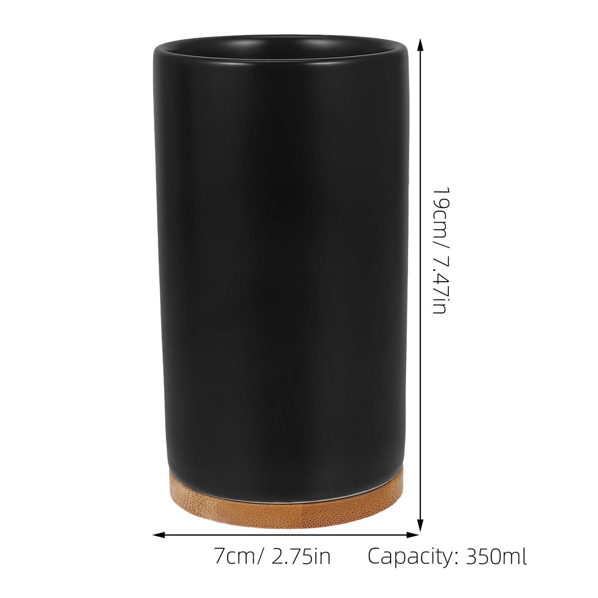 1 Set Black Ceramic Bamboo Bathroom Essentials Toothbrush Holder Soap Dispenser Storage