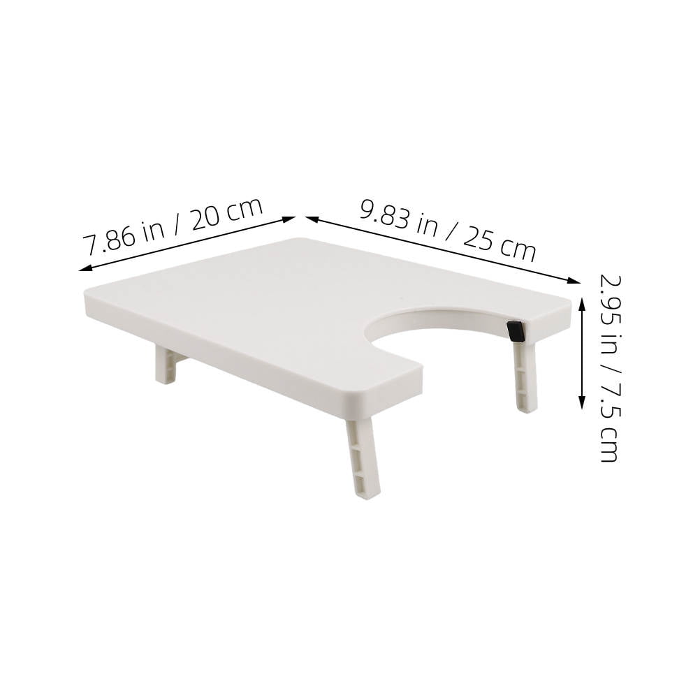 2-Pack White Plastic Sewing Machine Extension Tables with Expanded Workspace for Crafting and Sewing Projects