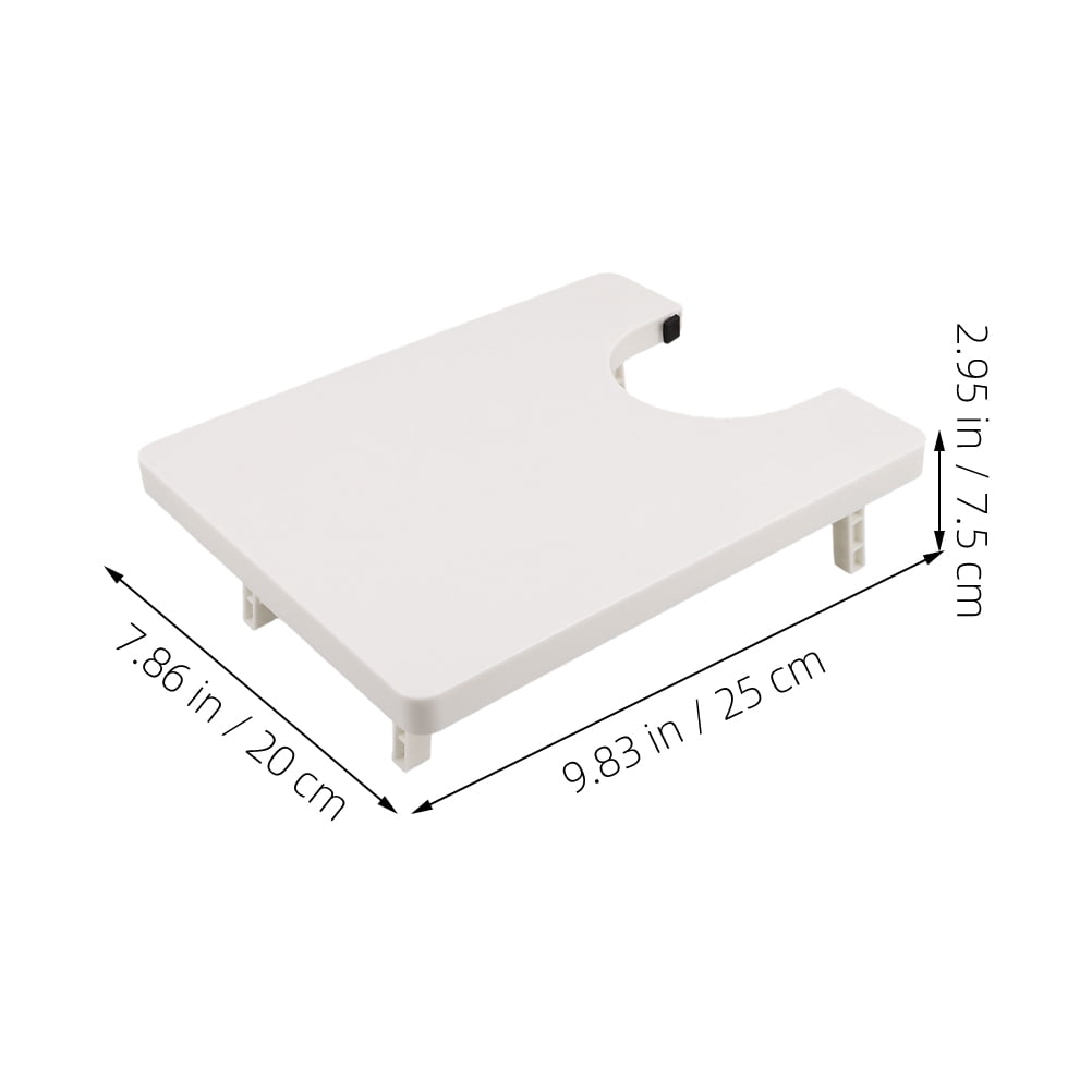 2-Pack White Plastic Sewing Machine Extension Tables with Expanded Workspace for Crafting and Sewing Projects
