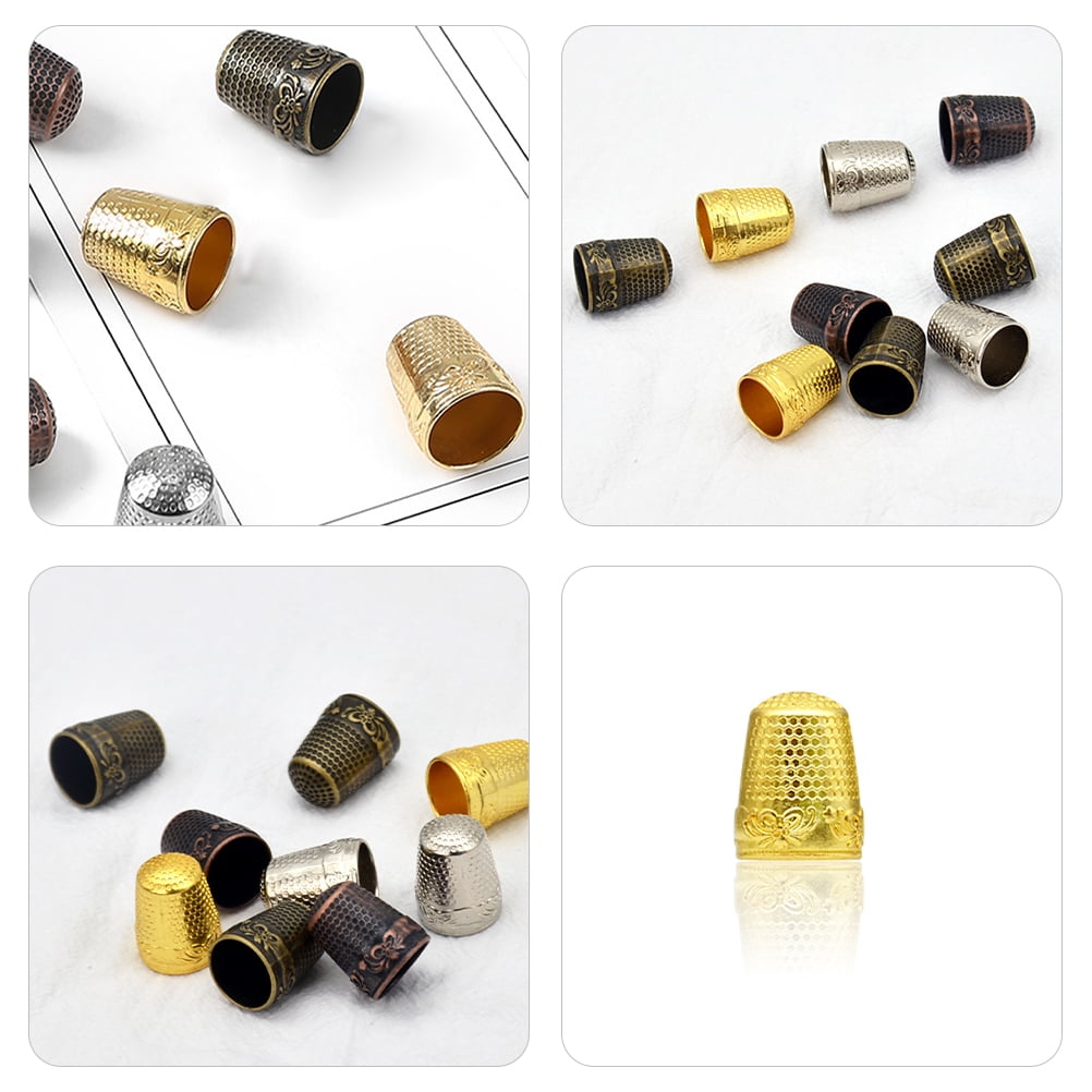 Portable Copper Thimble Golden Sewing Accessory for Beginners 10Pcs