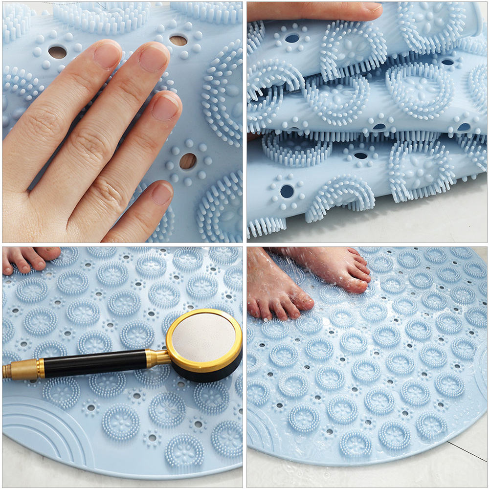 PVC Foot Cleaner Mat with Acupoint Massage for Home Use, Non- Bath Shower Floor Mat, 1 Pc