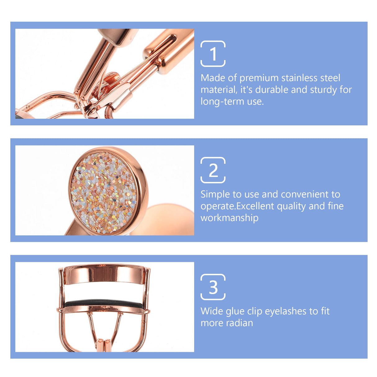 Rose Eyelash Curler Stainless Steel Lash Curler for Beautiful Eye Makeup