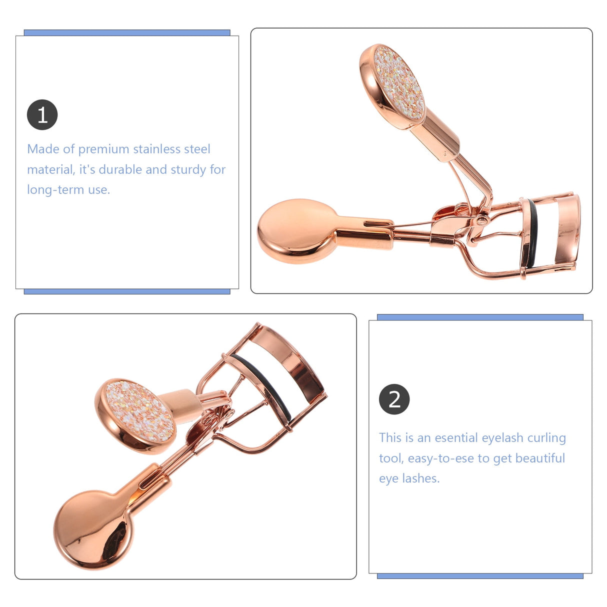 Rose Eyelash Curler Stainless Steel Lash Curler for Beautiful Eye Makeup