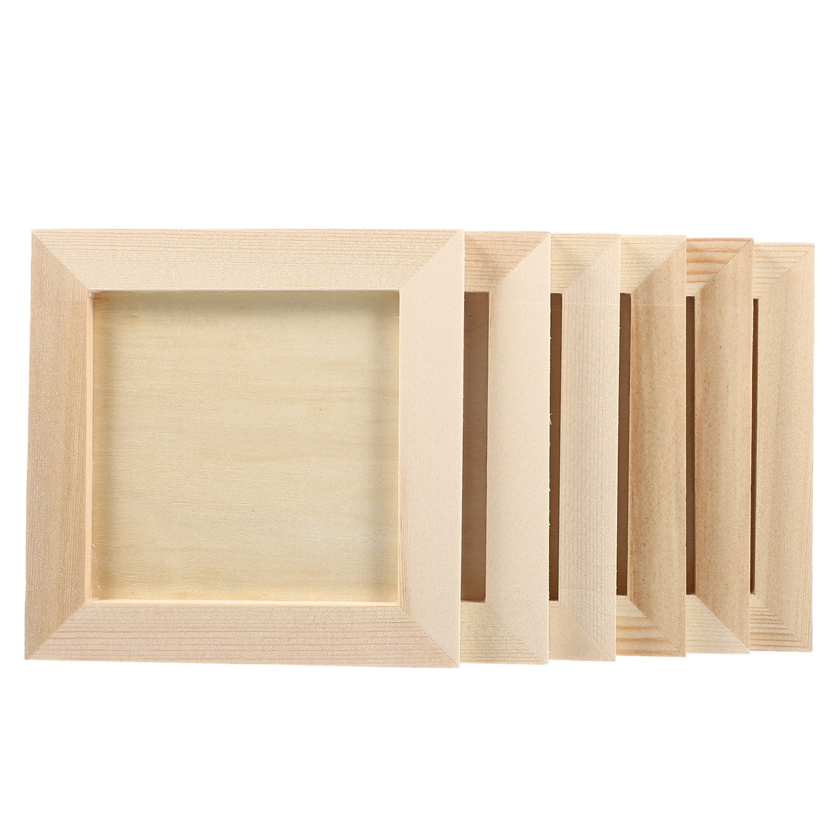 Plain Wooden Picture Frames for Crafting Khaki Plastic 6Pcs for Family Gift