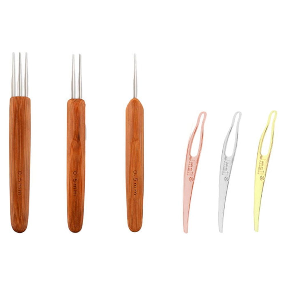 Tool Dreadlock Wooden Crochet Hooks Set with Hairpin Supplies, Assorted