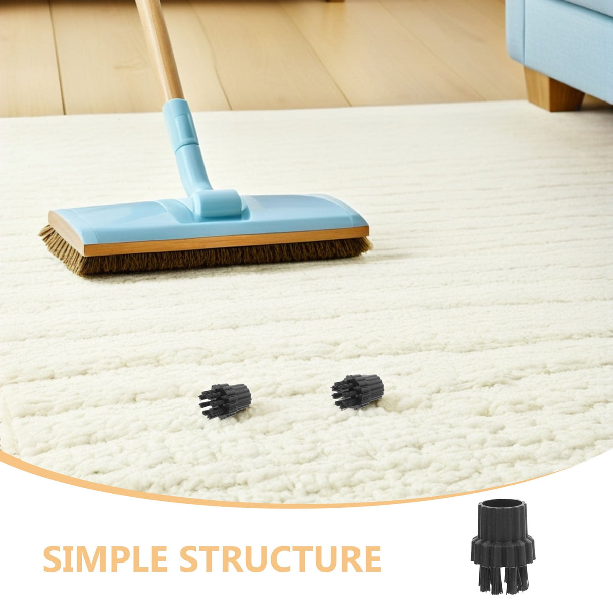12Pcs Steamer Brush Attachments for Steam Cleaner Mop with Black Nylon Bristles for Effective Cleaning