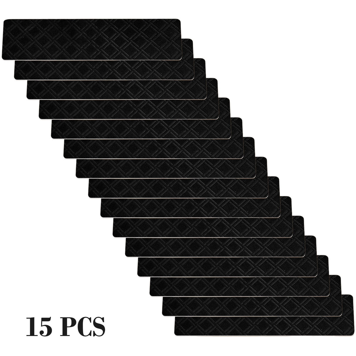 Chmadoxn 4-Piece Non-Slip Stair Treads, Self-Adhesive Striped Carpet Mats, Absorbent & Quiet Step Pads, Can Be Cut to Fit, Washable for Indoor Staircase Safety\u200b\u200b Gray