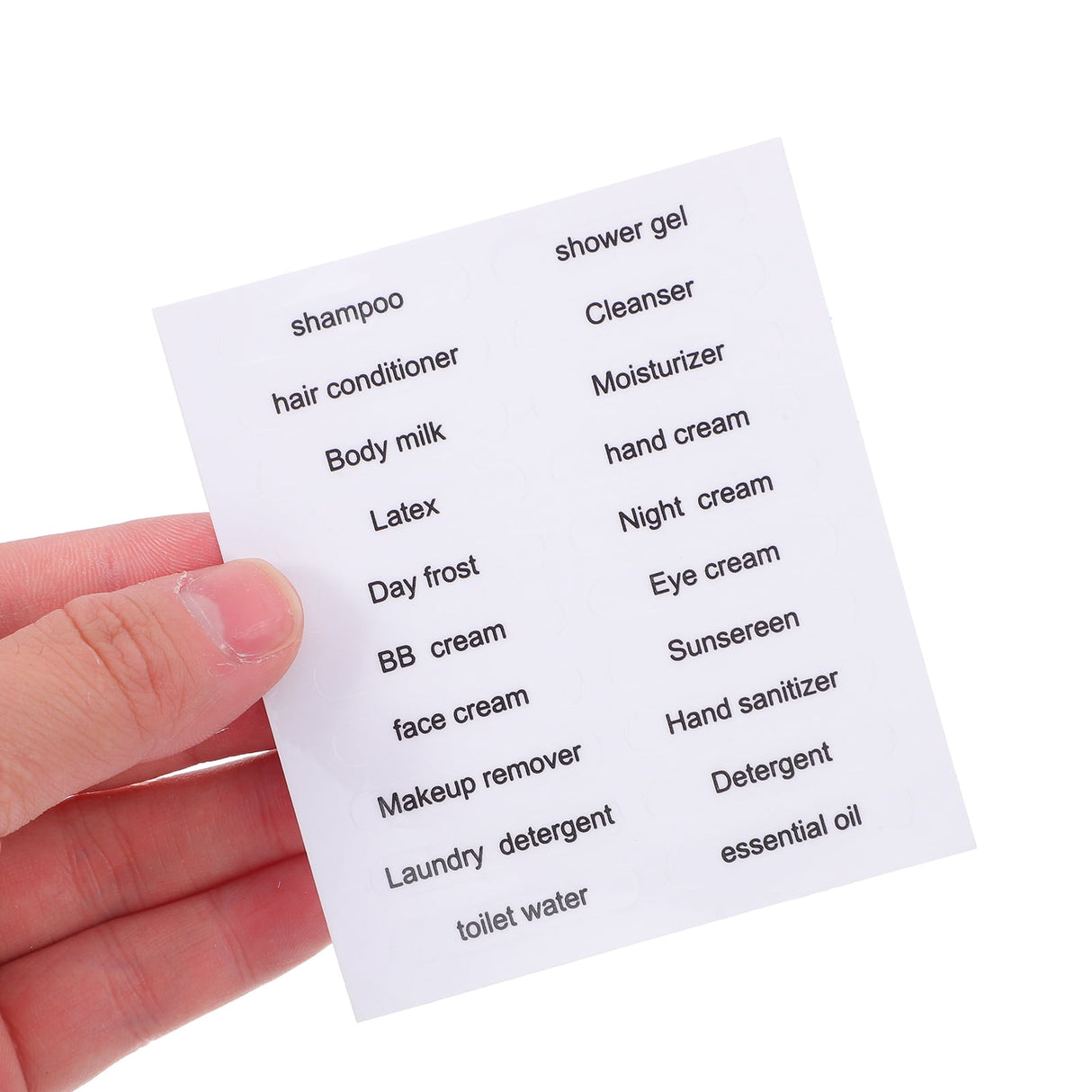 Black PVC Travel Toiletry Labels for Home and Travel Organization, 30 Pieces Stickers