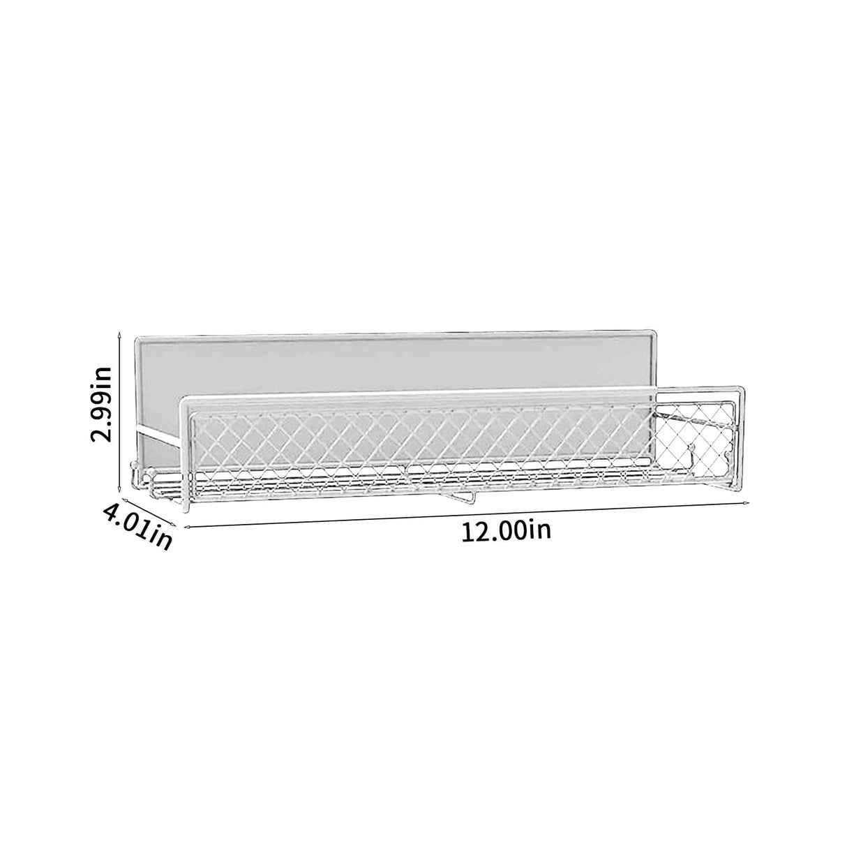 Magnetic Spice Rack Organizer Mesh Design for Refrigerator Oven, Black Storage Rack for Kitchen Spices Condiments, Easy Install Fridge Organizer White