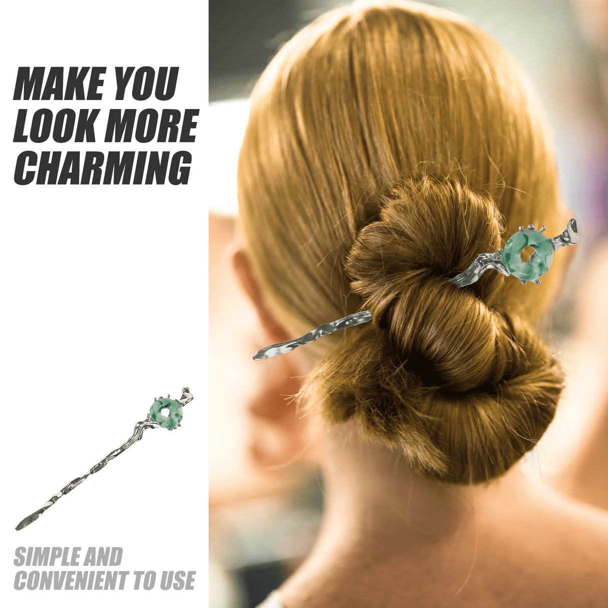 2pcs Silver Hair Chopstick Vintage Hair Sticks Women for Night Out and Recital