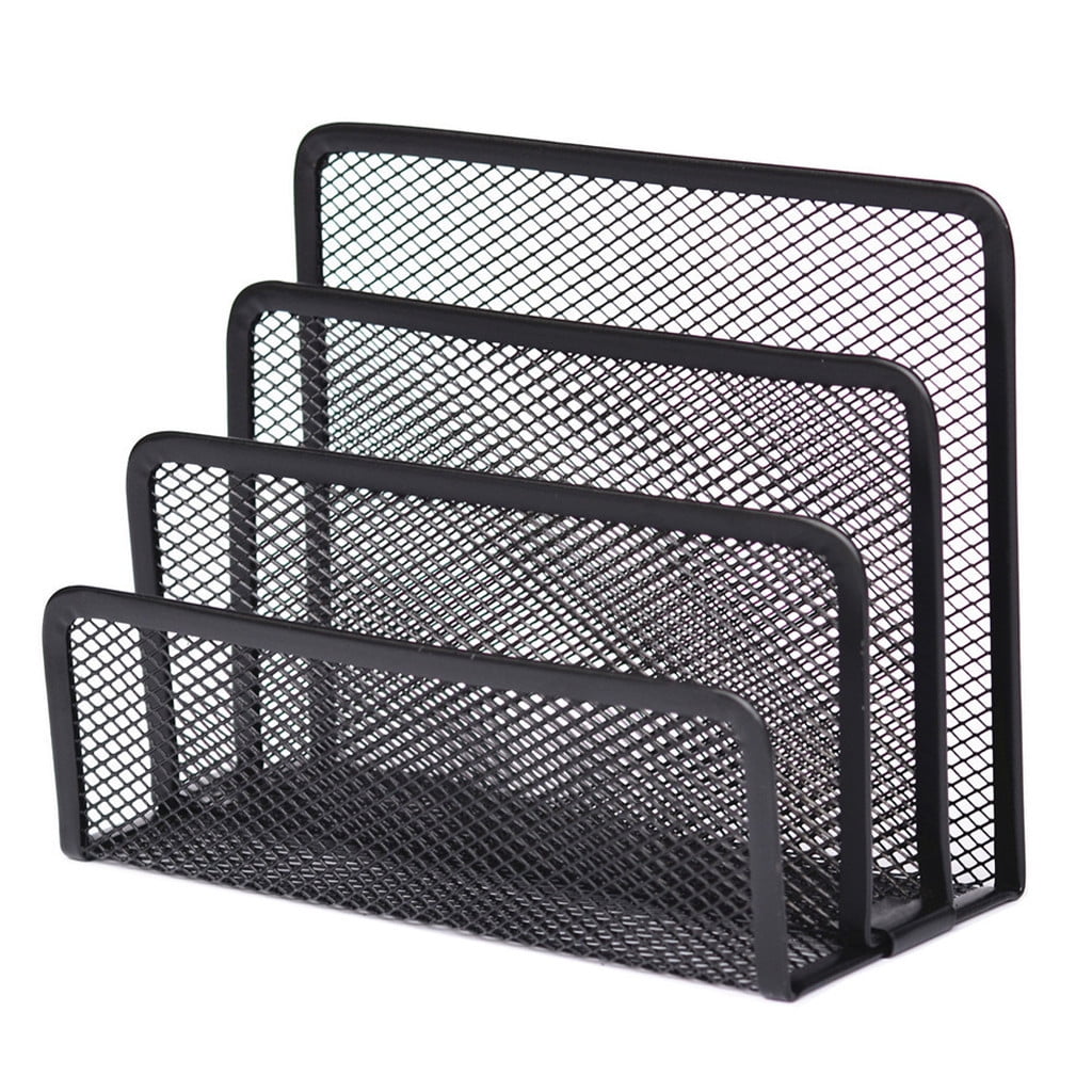 Mesh Desktop File Sorter Organizer, 5 Upright Section Bookshelf Organizer, Enduring File Sorter for Desk Home Office Classroom