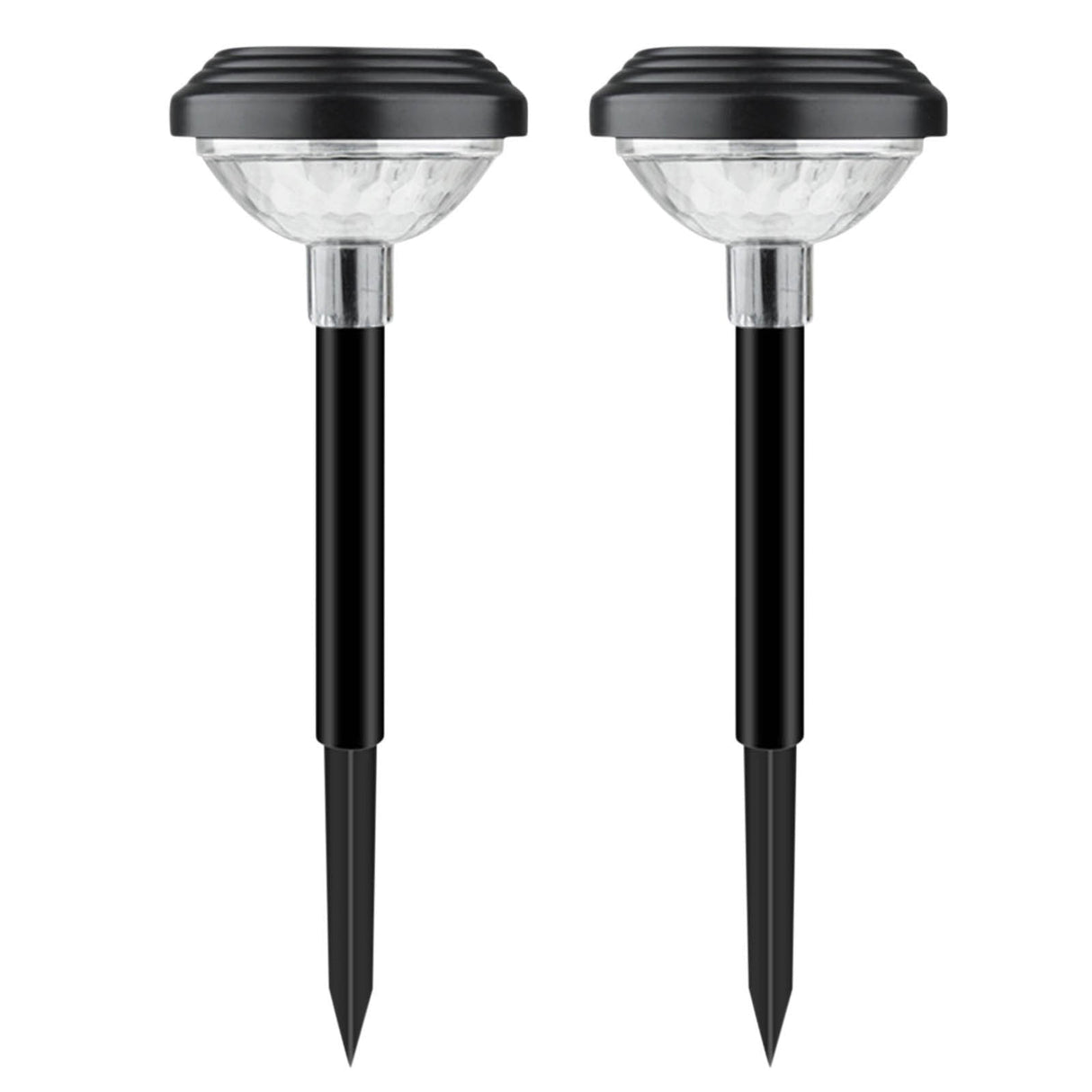 Solar Outdoor Lights, Solar Pathway Lights Outdoor, Solar Powered Garden Yard Lights for Walkway Sidewalk Driveway, Maintain 10 Hours of Lighting (2 Pack) 2 Pack Black