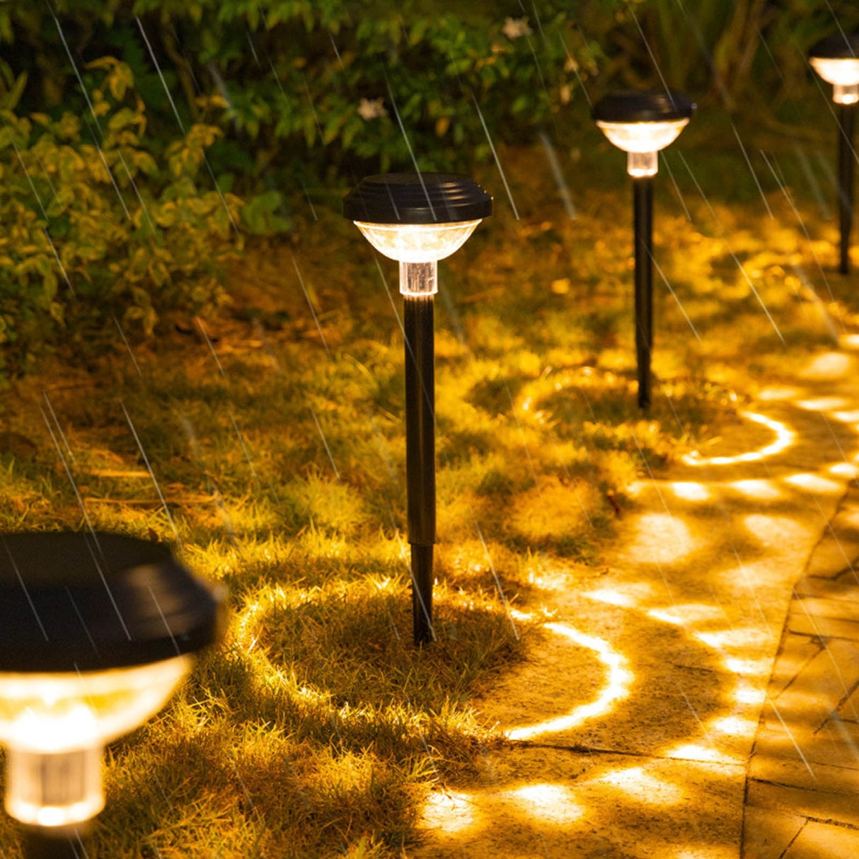 Solar Outdoor Lights, Solar Pathway Lights Outdoor, Solar Powered Garden Yard Lights for Walkway Sidewalk Driveway, Maintain 10 Hours of Lighting (2 Pack) 2 Pack Black