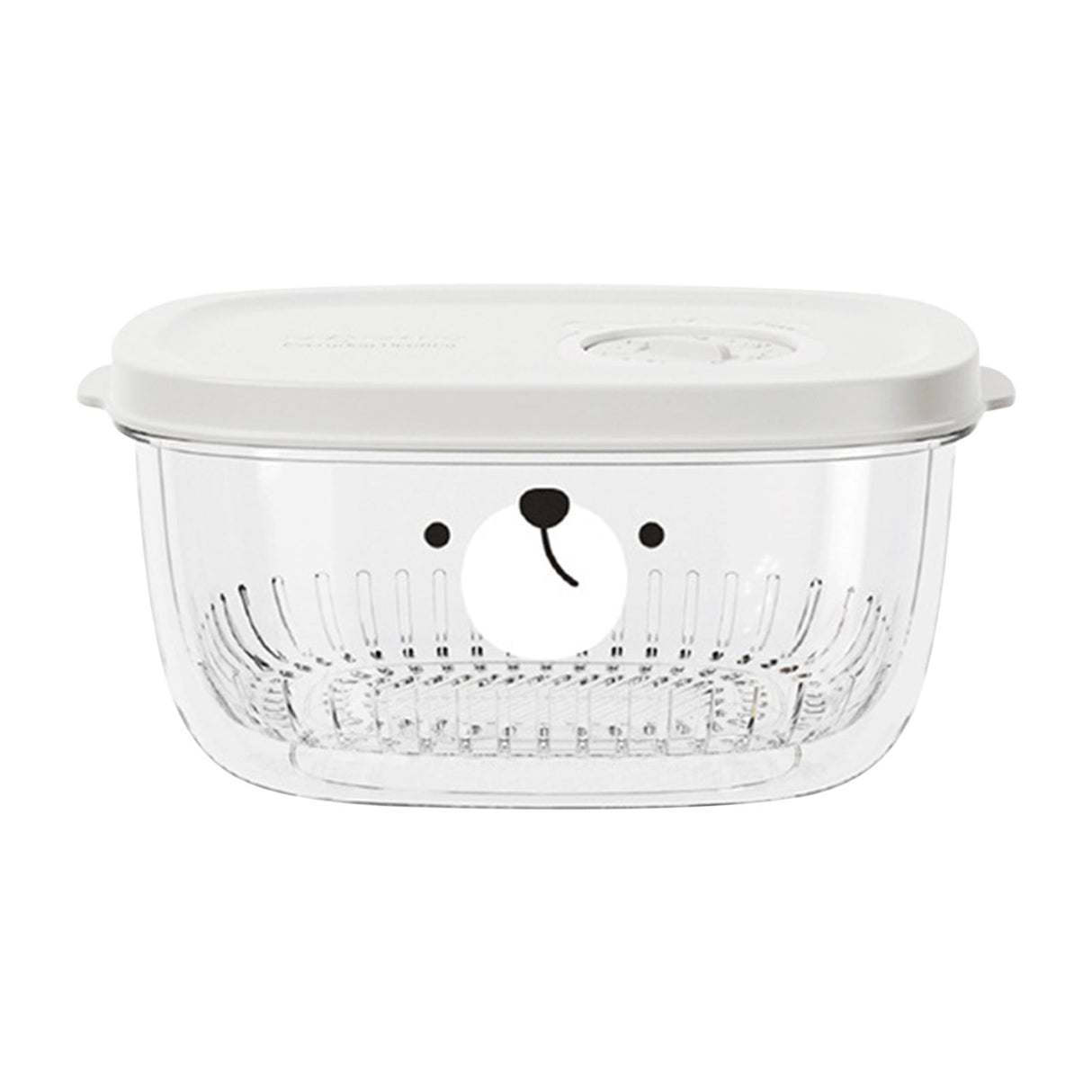 Fridge Berry Storage Container with Lids with Strainer, Plastic Fresh Produce Saver Keeper for Vegetable Fruit Meat Lettuce, BPA Free Kitchen Refrigerator Organization White