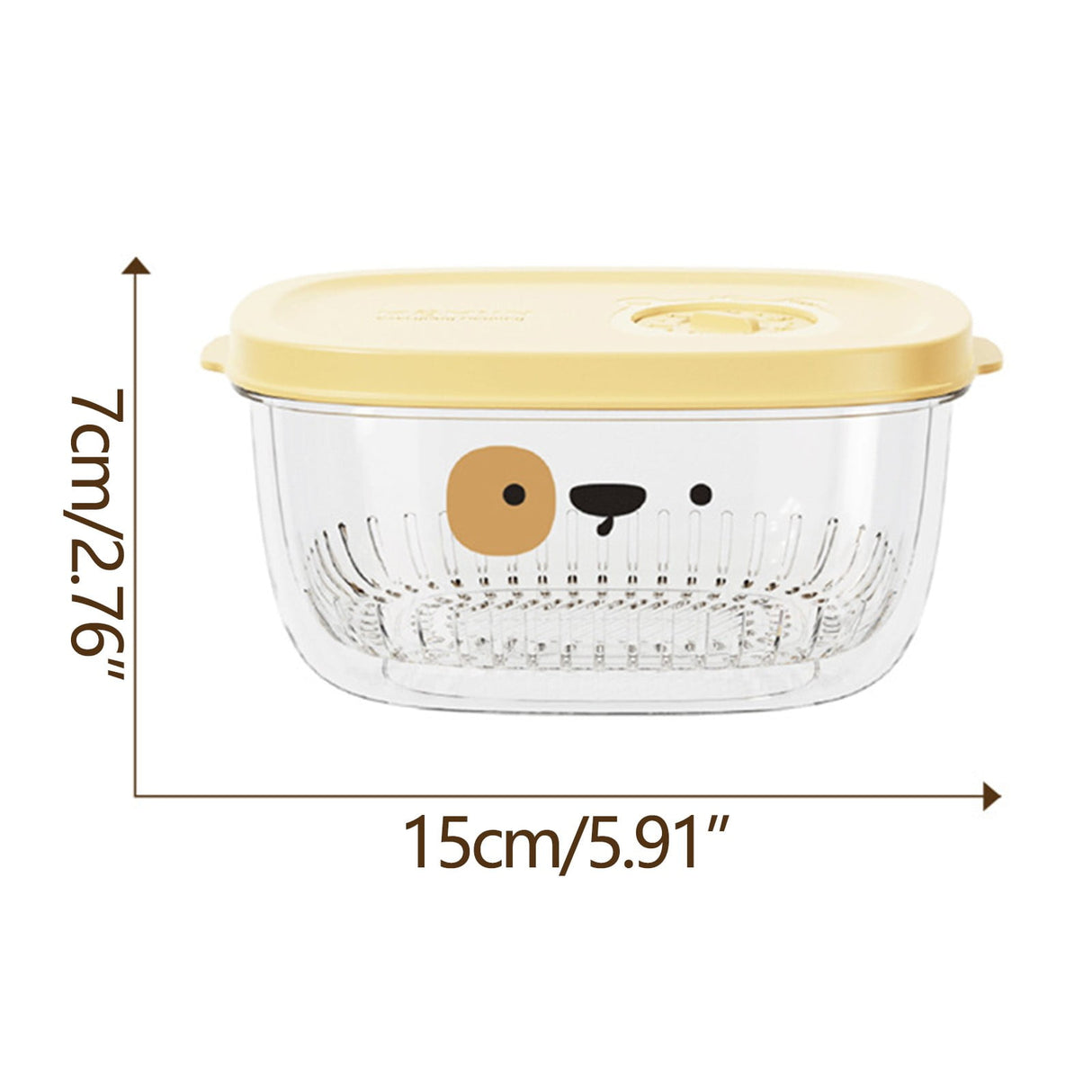 Fridge Berry Storage Container with Lids with Strainer, Plastic Fresh Produce Saver Keeper for Vegetable Fruit Meat Lettuce, BPA Free Kitchen Refrigerator Organization Yellow