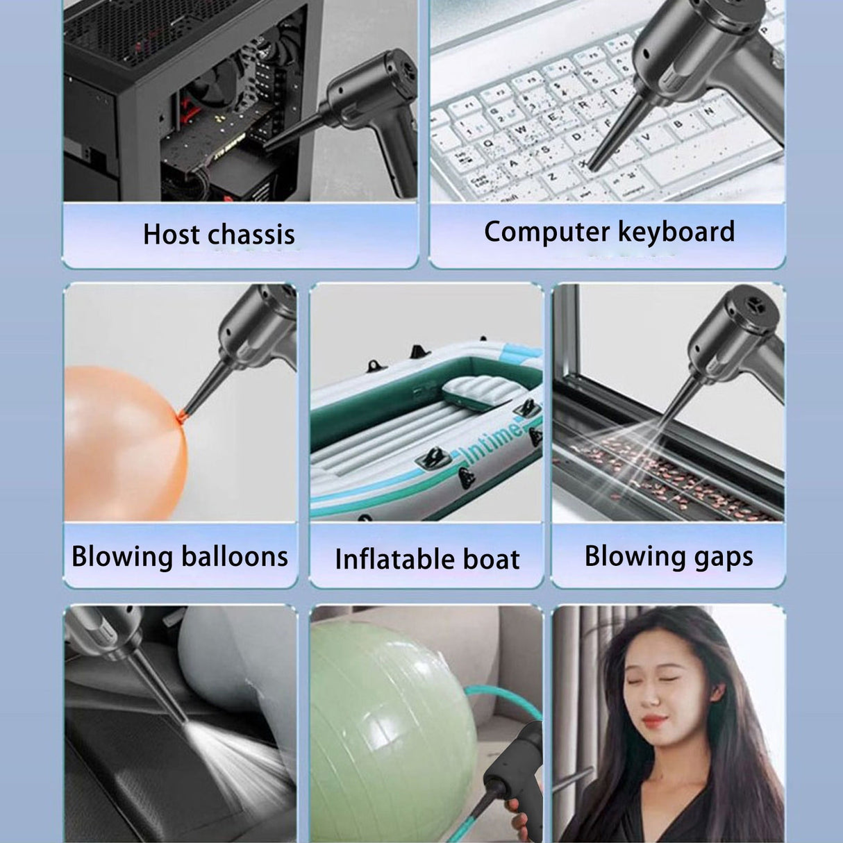Handheld Car Vacuum Cleaner, 120W Powerful Suction Small Car Vacuum Cleaner, Mini Dusts Buster with USB Portable Vacuum Cleaner(2 Filter) 6.1×6.4 in B