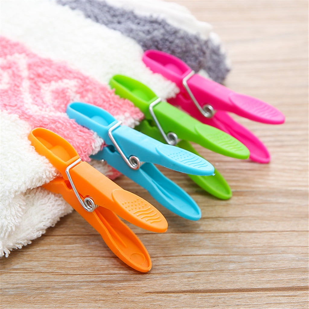 Colorful Plastic Clothespins, Heavy Duty Laundry Clothes Pins Clips with Springs, Air-Drying Clothing Pin Set (24 Pack) 12 Pack Multicolor