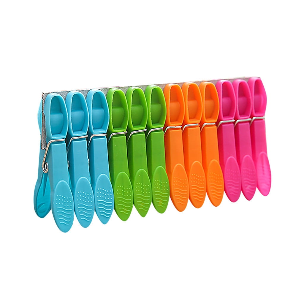 Colorful Plastic Clothespins, Heavy Duty Laundry Clothes Pins Clips with Springs, Air-Drying Clothing Pin Set (24 Pack) 24 Pack Multicolor