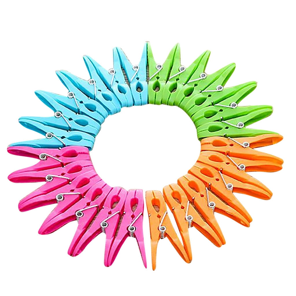 Colorful Plastic Clothespins, Heavy Duty Laundry Clothes Pins Clips with Springs, Air-Drying Clothing Pin Set (24 Pack) 48 Pack Multicolor
