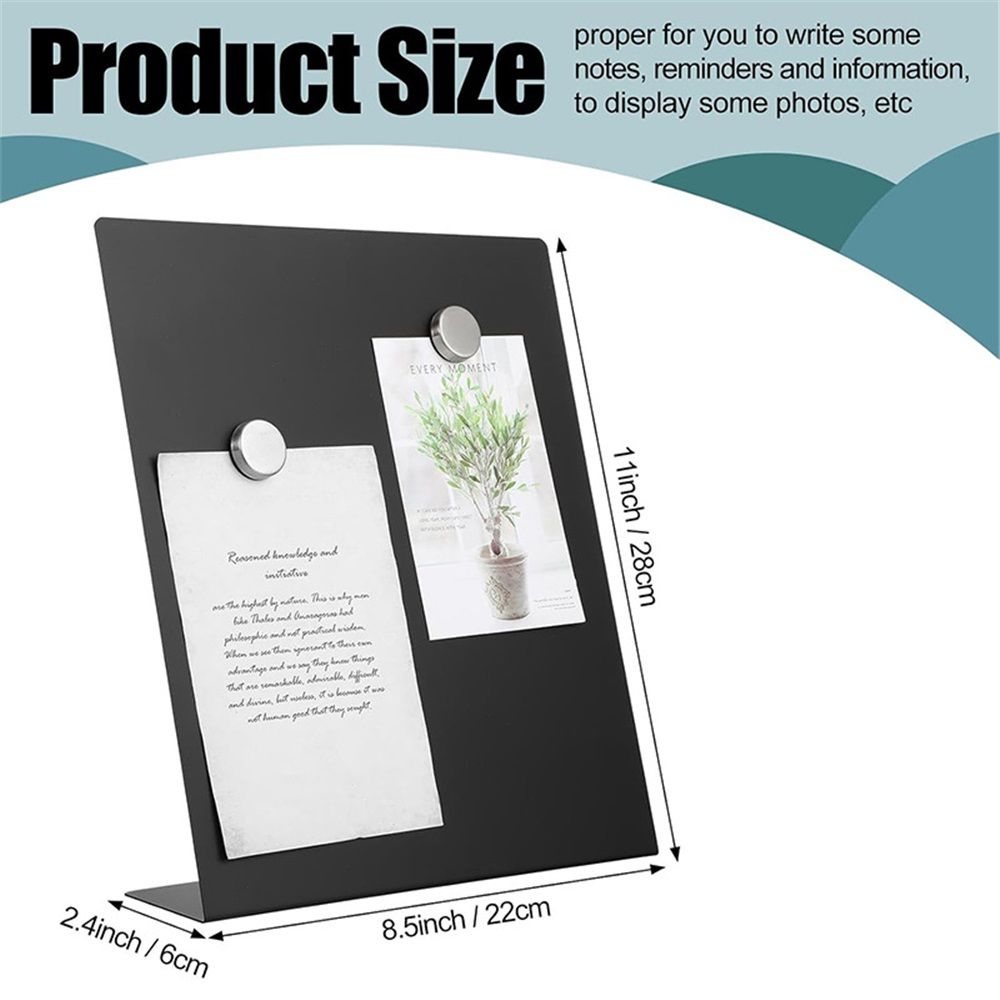 Magnet Board - Black, 8.5 x 11 x 2.6 in - Standing Magnetic Board for Desk & Wall - Magnetic Display for Memos, Photos & Documents
