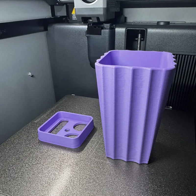3D Printed Modern Grooved Toothbrush Holder Bathroom Organizer - Black and White Combination