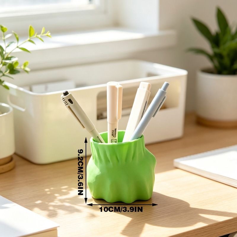 3D Printed Fist-Shaped Pen Holder, Powerful Desktop Organizer, Green
