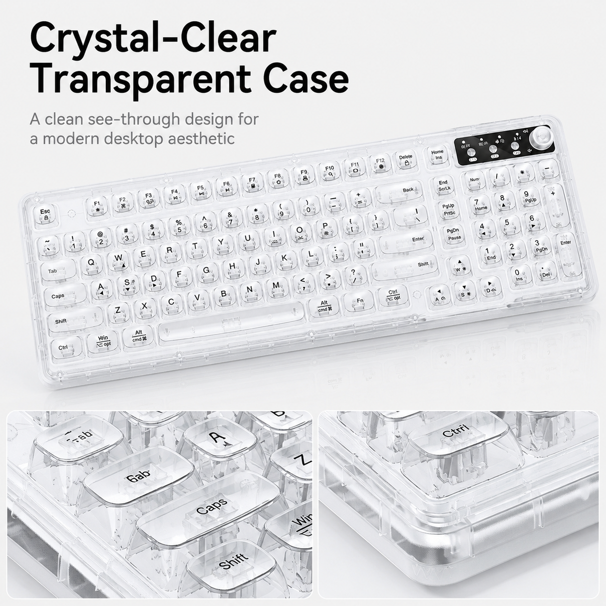 RGB Backlit Wired Mechanical Gaming Keyboard, 104 Keys Full Size Hot Swappable Keyboard with Aluminum Base, Noise Absorbing Foam, Tactile Brown Switch, Programmable Keys & Volume Knob for PC Mac,Blush White