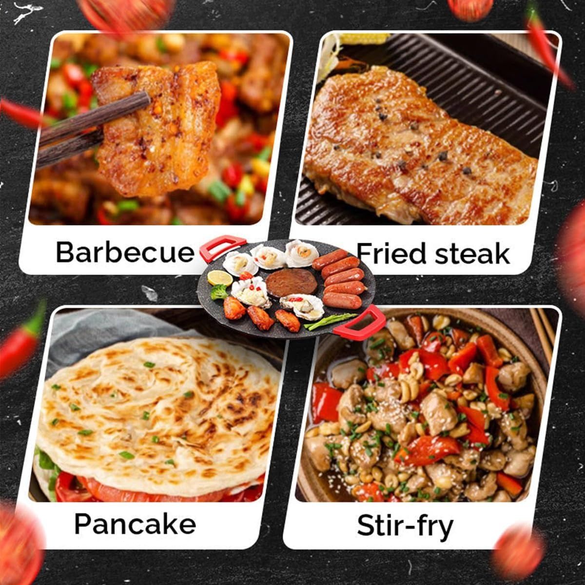 Smokeless Indoor Electric Grill & Nonstick Griddle – Compact, Fast-Heating Tabletop Grill for Steaks, Burgers, Pancakes, BBQ, and Everyday Indoor