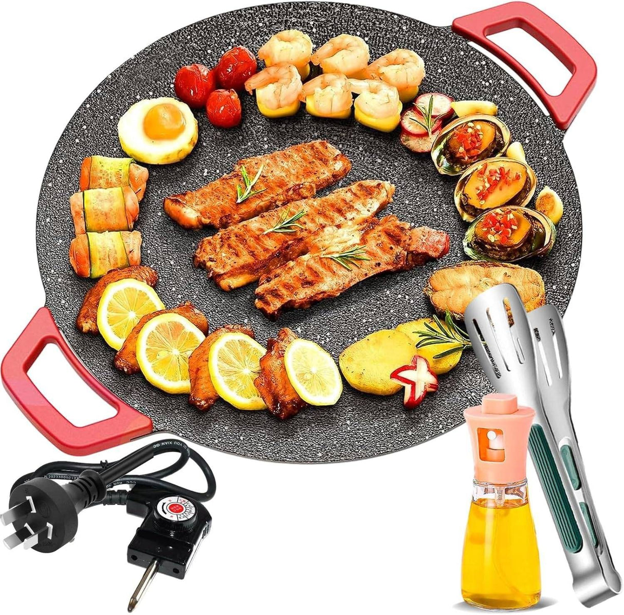 Smokeless Indoor Electric Grill & Nonstick Griddle – Compact, Fast-Heating Tabletop Grill for Steaks, Burgers, Pancakes, BBQ, and Everyday Indoor