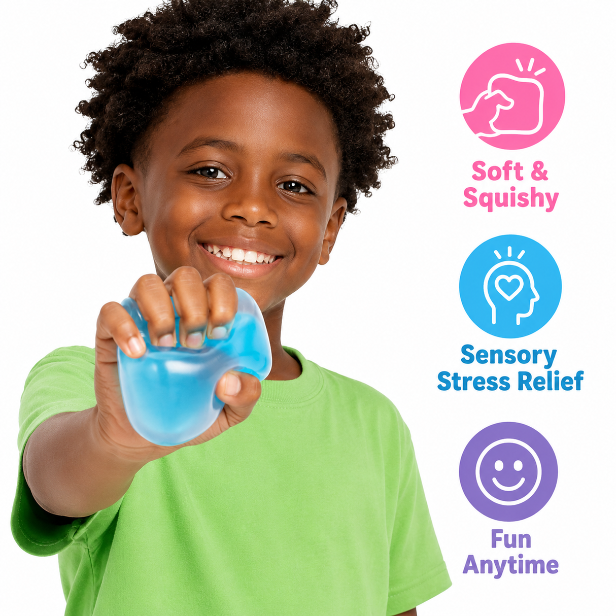 Blue Stress Cube Fidget Squishy Slow Rising Sensory Stress Ball, Calming Squeeze Toy for Stress Relief and Focus