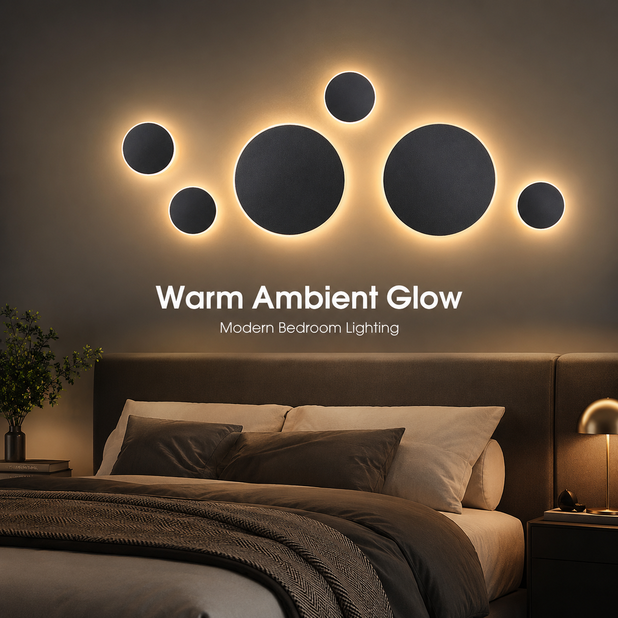 Magnetic Round Wall Lamp 20cm White, 10W Rechargeable LED Wall Sconce with Touch Control, 3-Color Light, Battery Powered Modern Disc Wall Light for Bedroom Hallway Living Room