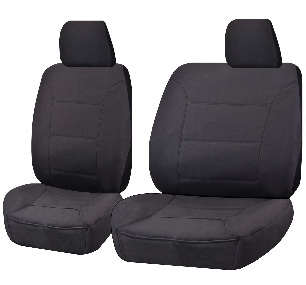 Custom Fit Charcoal Canvas Seat Covers for Toyota Landcruiser 60-80 Series (1981-2010) - Front Bucket & Bench for Troop Carrier 4x4