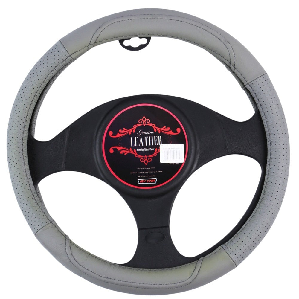 Oklahoma Leather Steering Wheel Cover - Charcoal