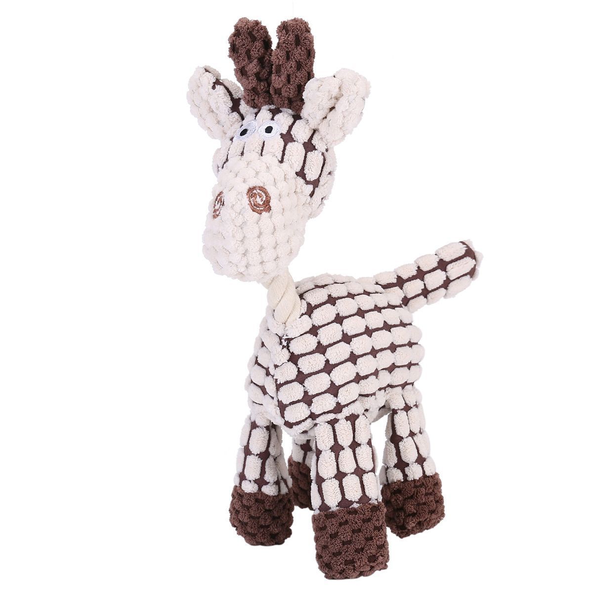 Squeaky White Goat and Squeaky Brown Puppy 2-Pack