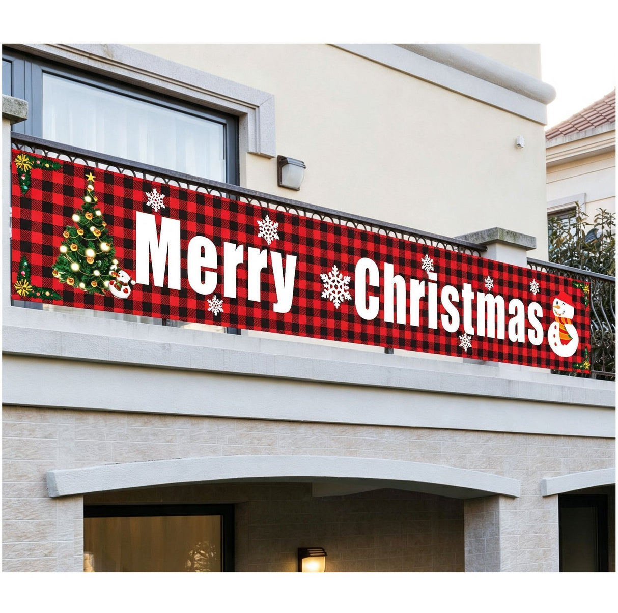 Holiday Christmas Decor Banner, Large Size Party Backdrop Flag, Stylish Ornament For Christmas Themed Gathering, Size 29648cm GZ04