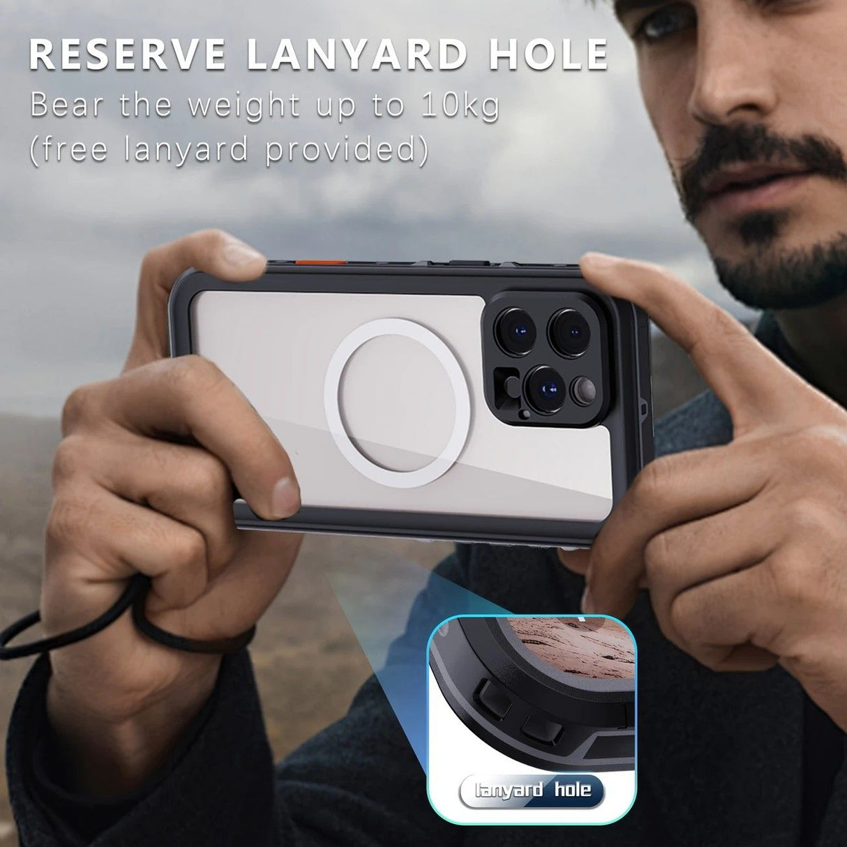 iPhone 16 Waterproof Phone Case IP68 Drop Protection Snow Dust Resistant with Lanyard for Swimming Skiing Off Road Adventures(blue)