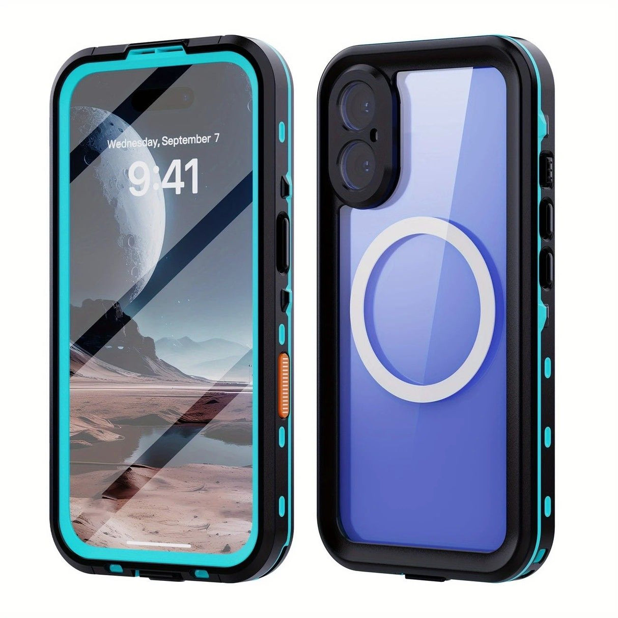 iPhone 16 Waterproof Phone Case IP68 Drop Protection Snow Dust Resistant with Lanyard for Swimming Skiing Off Road Adventures(black)