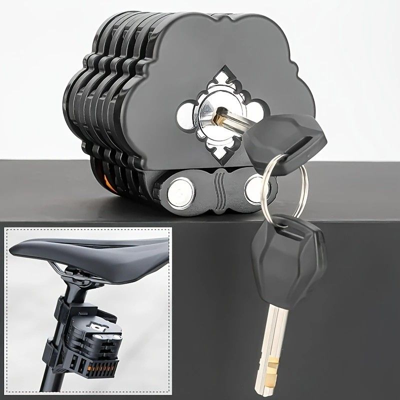 Best-selling Baota Folding Lock Alloy Steel Anti-Hydraulic Cutting 840mm Extended Chain Waterproof & Rustproof Portable Lock Universal Anti-Theft Device for Bicycles, E-Bikes & Motorcycles