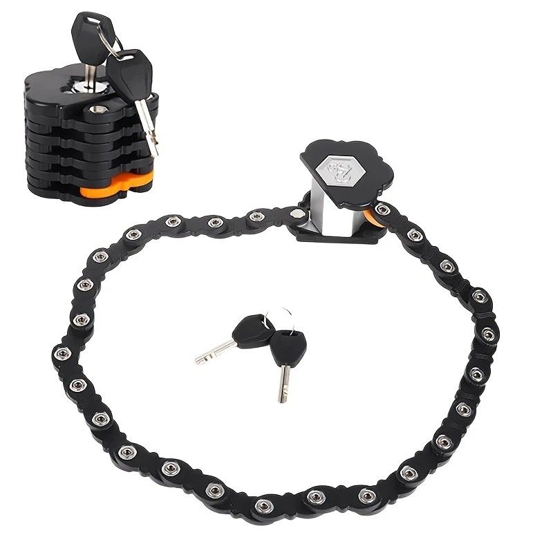 Best-selling Baota Folding Lock Alloy Steel Anti-Hydraulic Cutting 840mm Extended Chain Waterproof & Rustproof Portable Lock Universal Anti-Theft Device for Bicycles, E-Bikes & Motorcycles