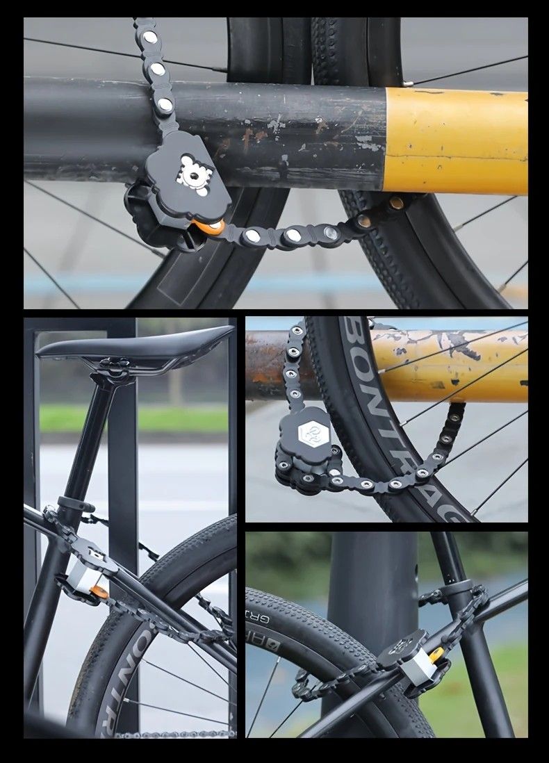 Best-selling Baota Folding Lock Alloy Steel Anti-Hydraulic Cutting 840mm Extended Chain Waterproof & Rustproof Portable Lock Universal Anti-Theft Device for Bicycles, E-Bikes & Motorcycles