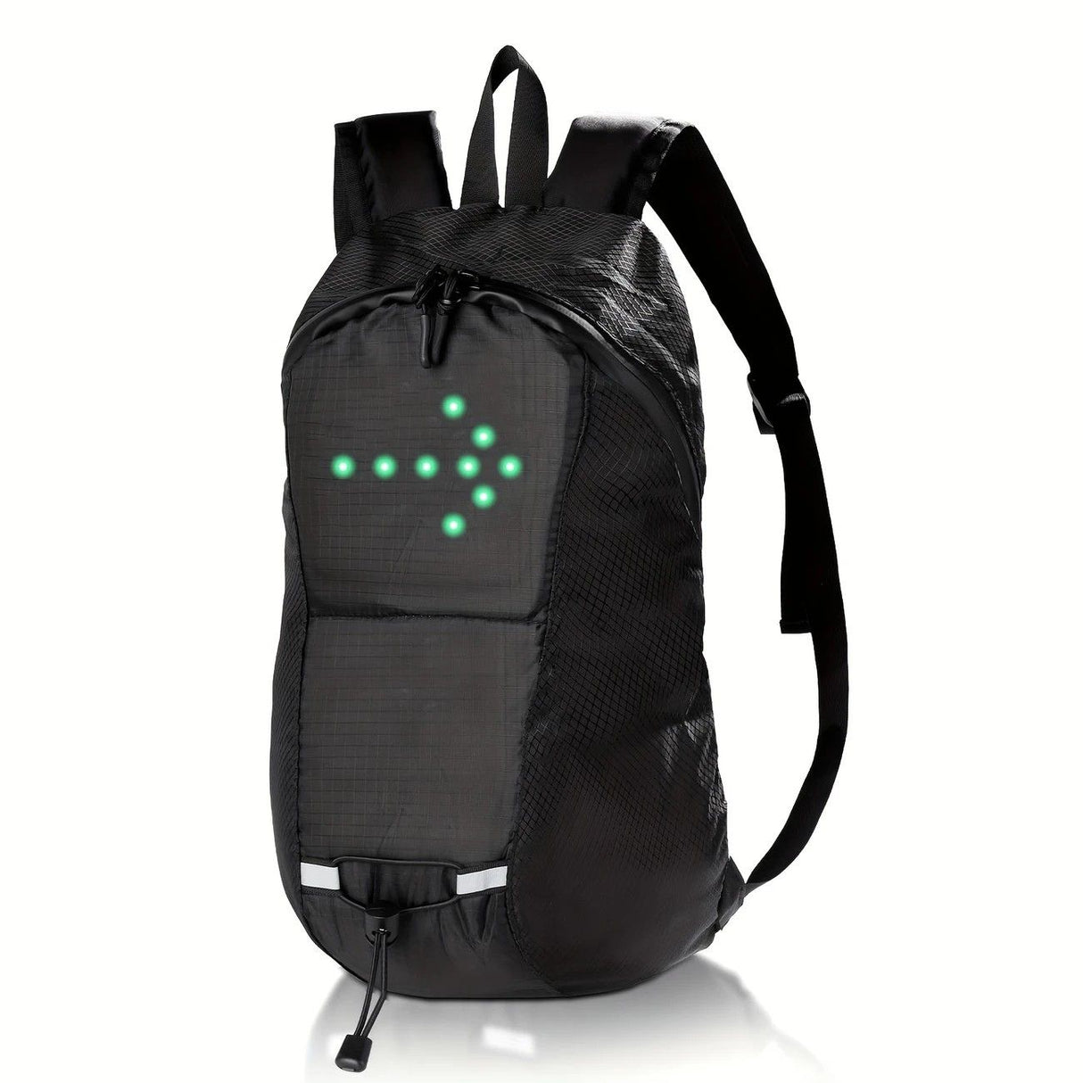 15L Backpack with USB Charging & Smart LED Turn Signals, Waterproof Cycling Commuter Daypack, Lightweight Nylon, Safety Reflective(Yellow gray)