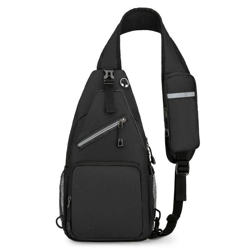 New Men's Chest Bag Lightweight Oxford Crossbody, Water-Resistant Durable Anti-Burden Shoulder Pack, Minimalist Casual Commute Cycling Sports Sling Bag(tree leaf)