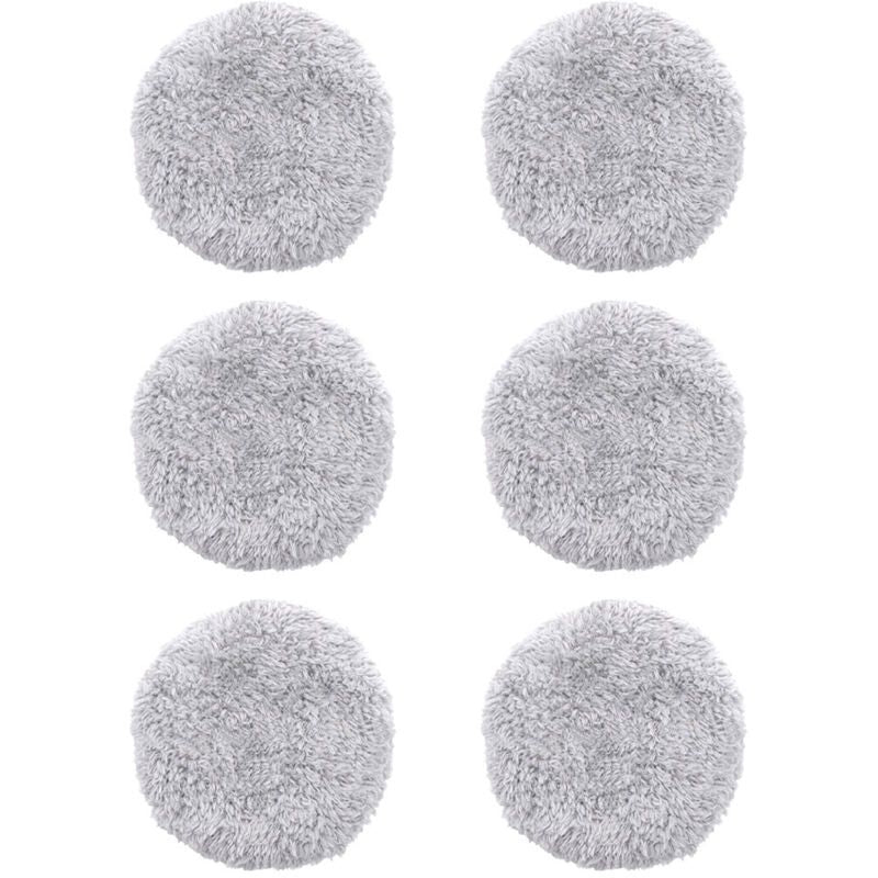 6 Pcs Washable Mop Cloth Compatible with HOBOT 168 and 188 Microfiber Mop Glass Cleaning Robot Reusable Accessories Gray