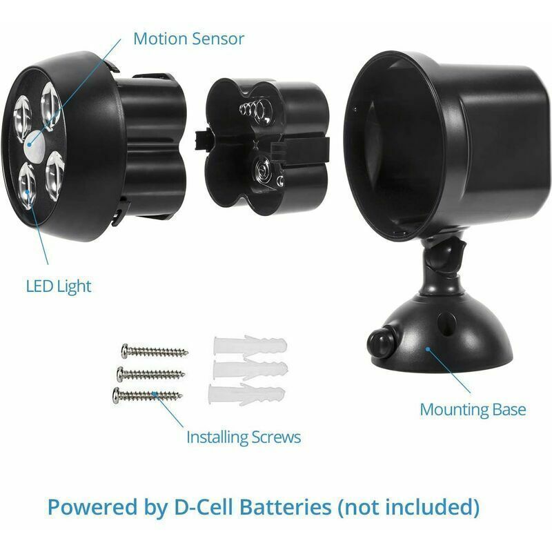 Waterproof Outdoor Light with Motion Detector Patio, Garden Hallway, LED Spotlight with Wireless Sensor Outdoor Security Light for Stairs