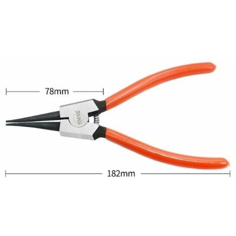 4 Pcs Circlip Pliers Length, Trimming of the Tip Clamp for Internal and External Circlip with Bag, 180mm, 1.6 mm
