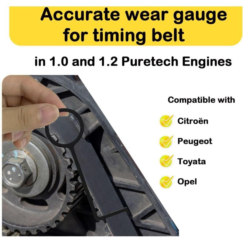 2 Pcs Tool of Test of Belt of Distribution for PureTech 1.0 and 1.2 Ench Jauge Compatible with Citroen and Peugeot and Opel