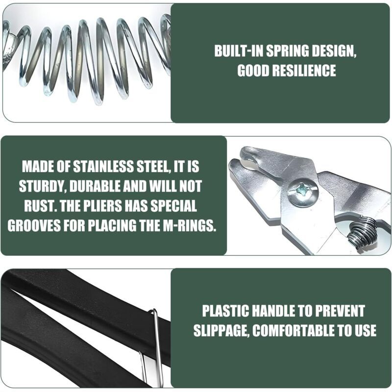 Ring Clamp with Clips Fences, Car Cushions Metal Fencing Pig Ring Clamp Wire Mesh Clamp for Pet Cages, 1200M