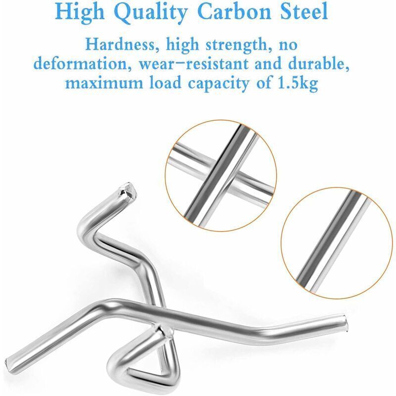 60 Pcs Metal Wall, 5 and Hardware Stores Supermarket Shelves Hooks for Perforated Panels Mounted Perforated Panel Hooks, 10 cm