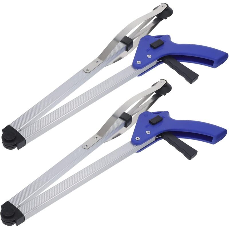 2 Pcs Ramasse Dechets Pliable in Aluminum Tool of Prehension Ergonomique for Garden and Cleaning Outdoor Aide for Personnes Agees and Handicapees