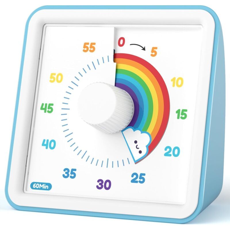 Children S Timer Blue, 60, Meetings Classroom, Minute Stopwatch and Countdown Timer for Kids and Adults Silent Time Management Tool for Kitchen